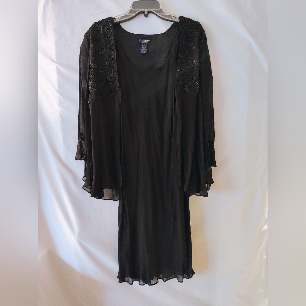 Dana Buchman Black Sheer Blouse & Sleeveless Midi Dress